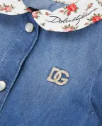 Dolce&Gabbana Дитяча джинсова сукня з вишивкою логотипу - Артикул: L24DO6-LDD72