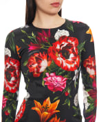 Dolce&Gabbana Сукня з атласу з квітковим принтом - Артикул: F6GAVT-FSIB2