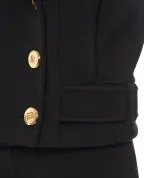 Balmain Двобортне вкорочене пальто із вовни - Артикул: FF1UA095WD10