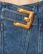 Balmain Коротка спідниця джинсова з поясом - Артикул: GF1LBB28DG08