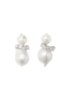 Completedworks Серьги из переработанного серебра с жемчугом и цирконием - Артикул: P217