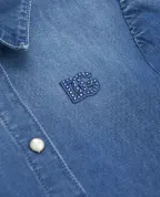 Dolce&Gabbana Дитяча джинсова сукня з вишивкою логотипу - Артикул: L54DO6-LDD55-B