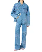 Mach&Mach Джинсы Crystal Ribbon - Артикул: PF25-CP401-DEN-BLU