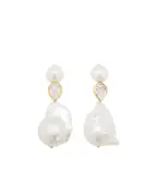 Completedworks Серьги из переработанного золота с жемчугом и цирконием - Артикул: P56