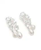 Completedworks Серьги из переработанного серебра с жемчугом и цирконием - Артикул: Z57