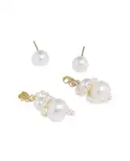 Completedworks Серьги из жемчуга и переработанного золота с позолотой - Артикул: P213