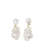 Completedworks Серьги из жемчуга и переработанного золота с позолотой - Артикул: P213