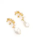 Completedworks Сережки із золота з перлами та білим топазом - Артикул: P63