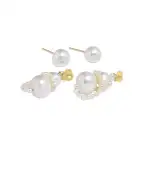 Completedworks Серьги из жемчуга и переработанного золота с позолотой - Артикул: P213