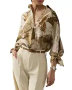 Ralph Lauren Collection Блузка из шелка с принтом Karen Diary - Артикул: 290P00352001