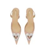 Mach&Mach Туфлі TRIPLE HEART із лакованої телячої шкіри з кристалами - Артикул: R26-S1082-65-PAT-NUD