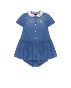 Dolce&Gabbana Дитяча джинсова сукня з вишивкою логотипу - Артикул: L24DO6-LDD72