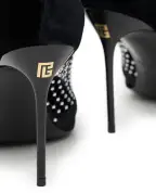 Balmain Ботильйони з оксамитом та стразами - Артикул: FN1TE145TCYS