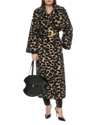 Balmain Тренч с поясом из бархата и жаккарда	 - Артикул: FF1TL180CG06