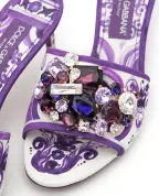 Dolce&Gabbana Мюли с принтом майолики и декором из камней - Артикул: CR1744-AE123