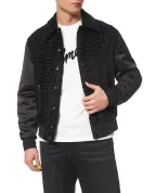 Balmain Бархатная куртка-бомбер - Артикул: GH1TFA73MI21