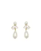 Completedworks Серьги из переработанного золота с жемчугом и цирконием - Артикул: P98