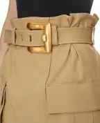 Balmain Юбка из габардина с высокой талией - Артикул: FF1LBA97CF69