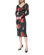 Dolce&Gabbana Сукня з атласу з квітковим принтом - Артикул: F60DHT-FSICD
