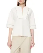 Yves Salomon Блузка с кожаными деталями - Артикул: 26EYH03860COAP