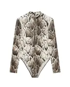 Stella McCartney Боди с высоким воротником и принтом - Артикул: 6T02793HS320