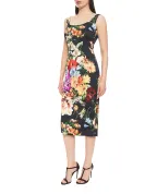 Dolce&Gabbana Сукня з атласу з квітковим принтом - Артикул: F6EAWT-FSIB3