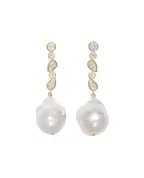 Completedworks Серьги из переработанного золота с жемчугом и цирконием - Артикул: P169