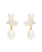 Completedworks Сережки з переробленого золота з перлами і цирконієм - Артикул: P98