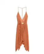 Alanui Сукня з льону з черепашкою - Артикул: LWHI048R26KNI0017373