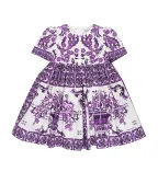 Dolce&Gabbana Детское платье с принтом майолики - Артикул: L24DH6-HH5EP