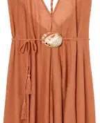 Alanui Сукня з льону з черепашкою - Артикул: LWHI048R26KNI0017373