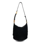 Balmain Сумка Ébène Hobo із замші з бахромою - Артикул: GN0BT053LWSF