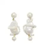 Completedworks Серьги из жемчуга и переработанного золота с позолотой - Артикул: P161