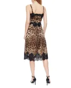 Dolce&Gabbana Сукня з атласу з леопардовим принтом - Артикул: F6A5DT-FSAXY