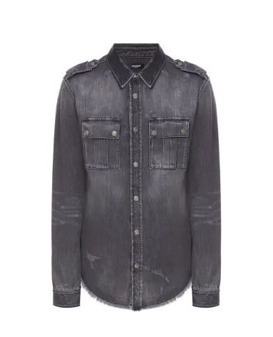 Balmain Джинсовая рубашка - Артикул: XH1HC030DB92