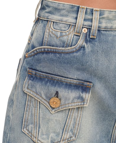 Balmain Юбка джинсовая - Артикул: CF1LA352DE04