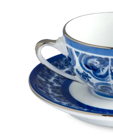 Dolce&Gabbana Кавова чашка з блюдцем з порцеляни - Артикул: TC0100-TCA88