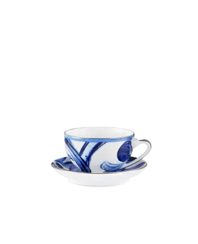 Dolce&Gabbana Чайна чашка з блюдцем з порцеляни - Артикул: TC0102-TCA36