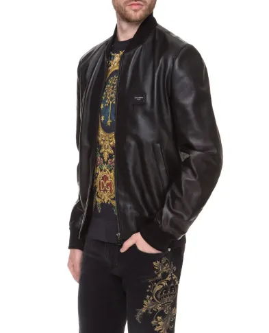 Dolce&Gabbana Кожаный бомбер - Артикул: G9PB9L-FUL89