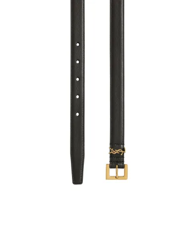 Saint Laurent Кожаный ремень Monogram narrow - Артикул: 554465-BOO0W