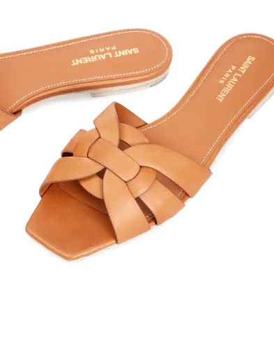 Saint Laurent Кожаные мюли Tribute - Артикул: 571952-BDA00