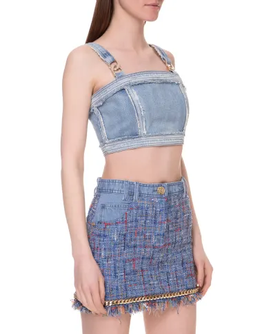 Balmain Джинсовый топ - Артикул: TF10006D008