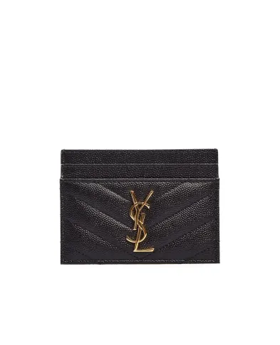 Saint Laurent Кожаная визитница - Артикул: 423291-BOW01