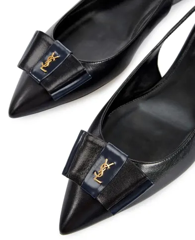 Saint Laurent Кожаные слингбэки Anais 10 - Артикул: 649621-1ZJ10