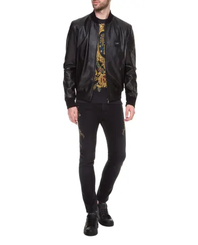 Dolce&Gabbana Кожаный бомбер - Артикул: G9PB9L-FUL89