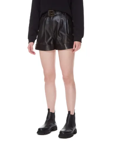 Balmain Кожаные шорты - Артикул: WF1QA010L158