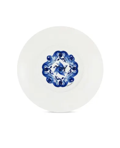 Dolce&Gabbana Сервірувальна тарілка з принтом Blu Mediterraneo - Артикул: TC0010-TCA88