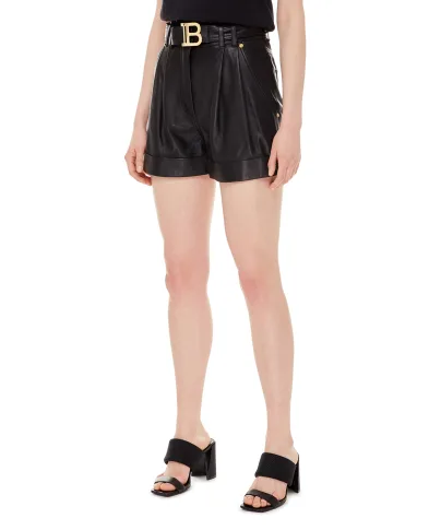 Balmain Кожаные шорты - Артикул: XF1QA010LB25