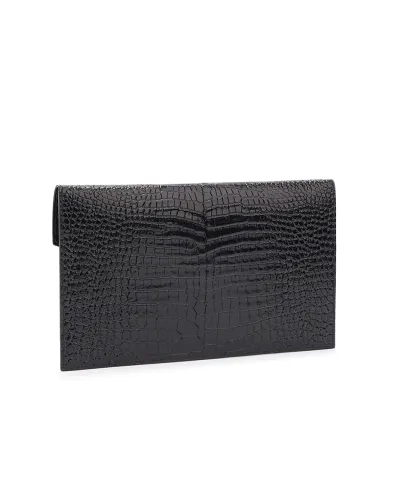 Saint Laurent Кожаный клатч Uptown - Артикул: 565739-DND0J
