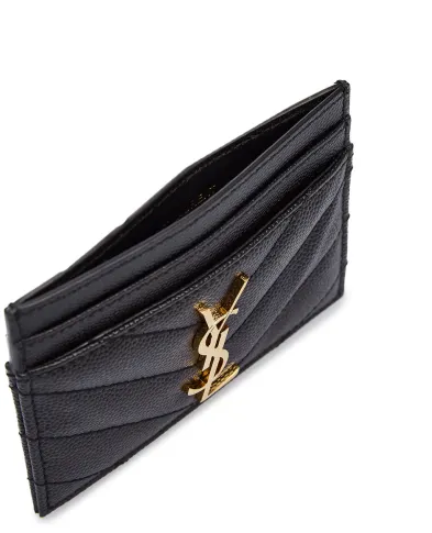 Saint Laurent Кожаная визитница - Артикул: 423291-BOW01